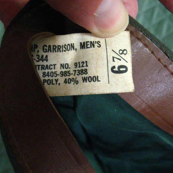 🇺🇸 USA Military Vintage Green Garrison Men's Cap 6 7/8 - Picture 9 of 10